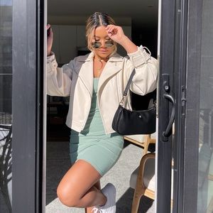 lulus Mint green ribbed dress